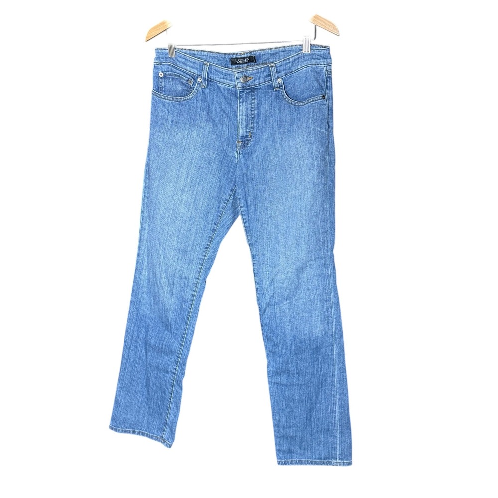 Lauren Ralph Lauren Straight Leg Jeans in Light Blue Denim